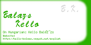 balazs kello business card